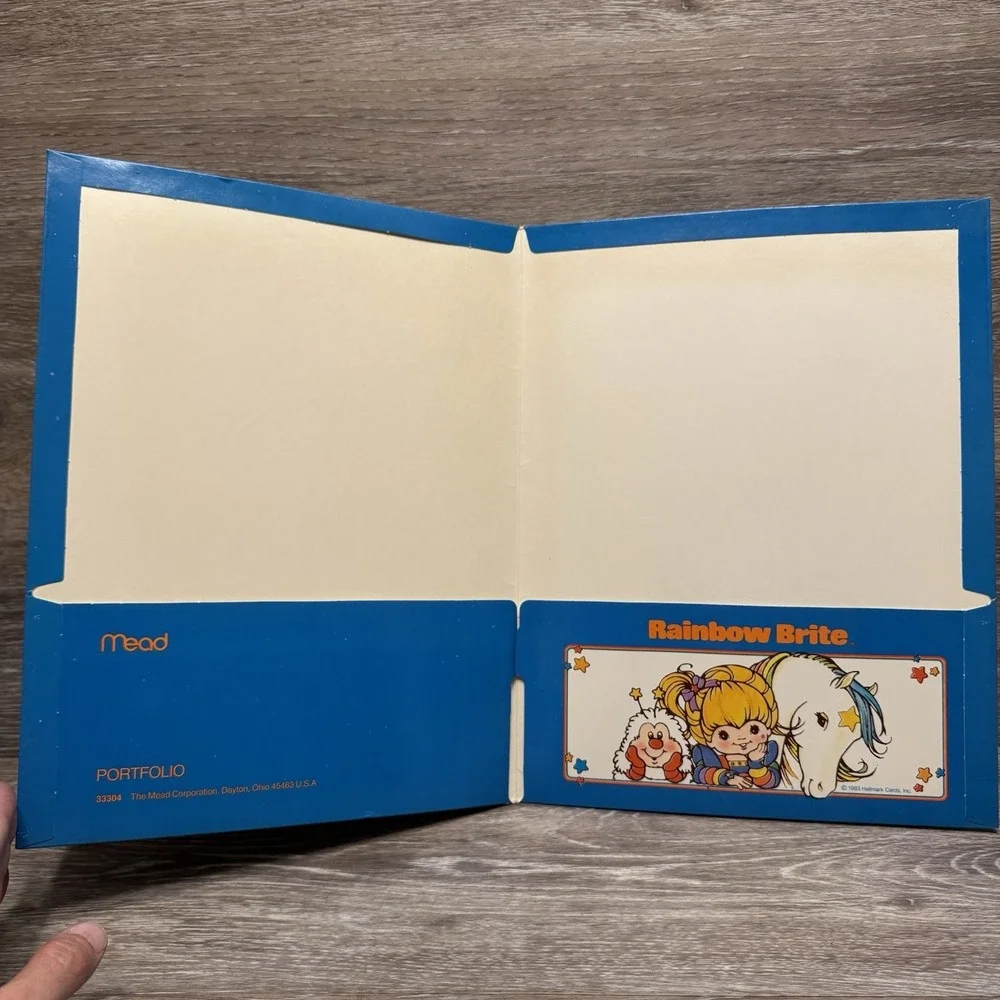 Vintage Hallmark Mead‎ 1983 RAINBOW BRITE Twink 2 Pocket Portfolio folder